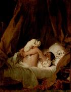 Jean-Honore Fragonard Madchen im Bett France oil painting artist